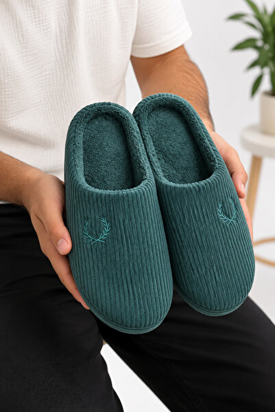 FootFrenzy Men's Soft Striped Men's Plush Furry Indoor Slippers Winter Non-Sl...