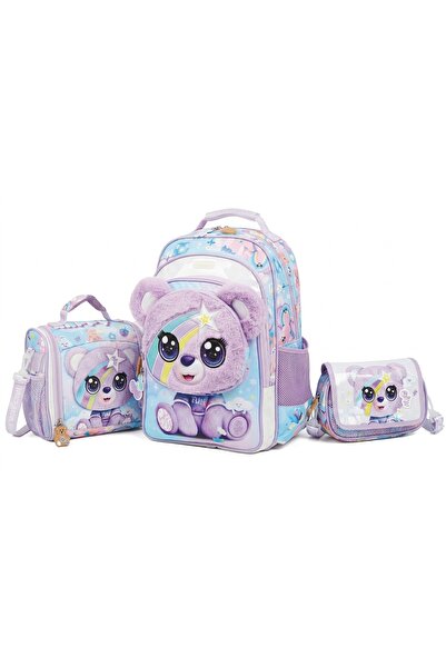 Cute Cub Bear Çanta - Beslenme - Kalem Çantası Seti