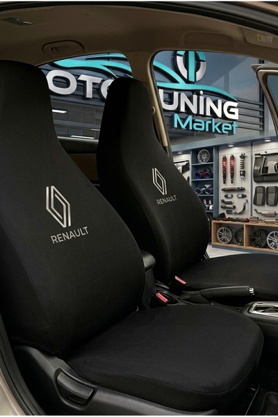 Renault (Yeni) Logolu Oto Koltuk Kılıfı Ön Arka Set – Penye Universal Koltuk Koruyucu Servis Kılıfı