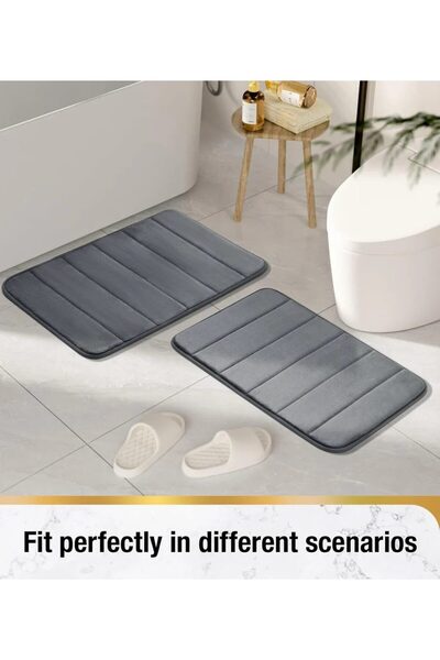 Flippy Bath Mat, 50x80 cm, Grey, Non-Slip, Absorbent