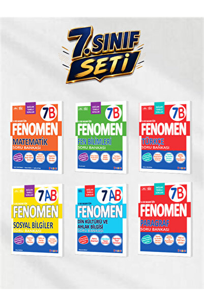 Fenomen Yayıncılık Fenomen Okul 7. Sınıf Tüm Dersler ve Paragraf 7B Soru Bank...