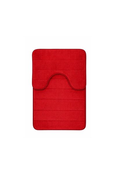 Flippy Covorase de Baie, 80x50 cm / 50x40 cm, Rosu, Antiderapant, Absorbant, ...