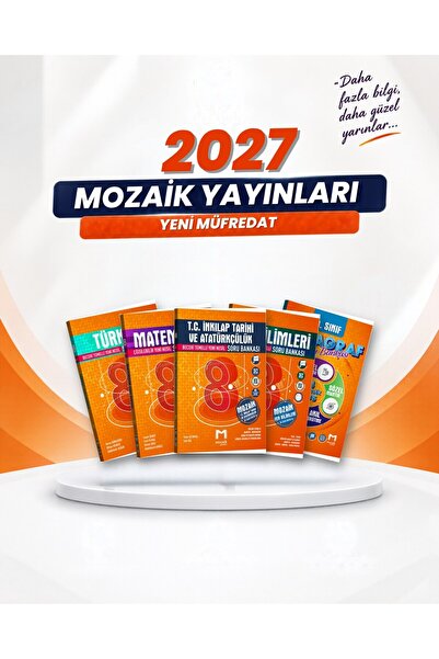 Mozaik Yayınları 8. Sınıf Türkçe-Matematik-İnkılap Tarihi-Fen Bilimleri-Parag...