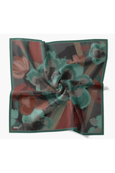 Silk Home Velora Scarf Watercolor Petrol Blue