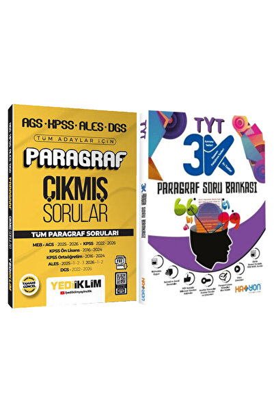 Yediiklim Yayınları AGS KPSS ALES DGS 2027 Paragraf Çıkmış Sorular - Katyon TYT Paragraf Soru Bankası