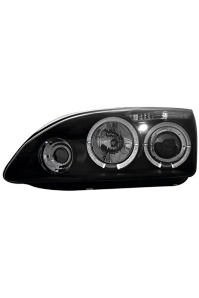 Ford Μπροστινοί προβολείς Focus (2005-2008) angel eyes - μαύροι, με λάμπες (H...