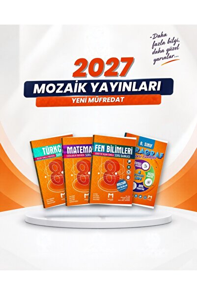 Mozaik Yayınları 8. Sınıf Türkçe-Matematik-Fen Bilimleri-Paragraf Soru Bankas...