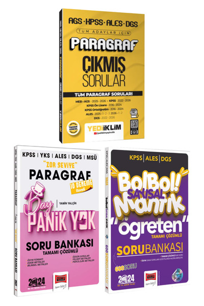 Yediiklim Yayınları AGS KPSS ALES DGS 2027 Paragraf Çıkmış Sorular - Paragraf Soru Bankası -Bol Bol Sayısal Mantık