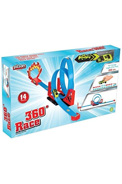 PİLSAN Race 360 Derece Eğlenceli Yarış Pisti Ve Köprülü Yol Seti Eğitici Oyuncak Araba Pisti İkili Set