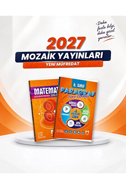 Mozaik Yayınları 8. Sınıf Matematik-Paragraf Soru Bankası Seti (2 Kitap)