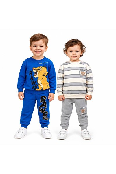 Milanlı Kids Erkek Çocuk Mevsimlik 2 Adet Alt Üst Eşofman Takımı