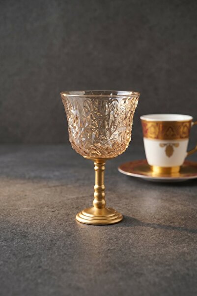 ACAR Amber 6-Pack Glass Coffee Cups - 80 ml