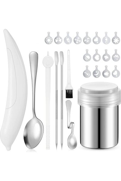 Yelajoy 24 PCS Coffee Decorating Kit, Latte Art Pen Set with Powder Sugar Sha...