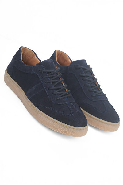 RABU Lacivert Süet Kadın Hakiki Deri Casual Sneaker