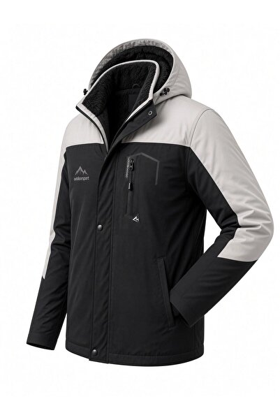 Oksit Tuc 1032 İçi Polar/Kürk Astarlı Su İtici Termal Softshell Erkek Mont - Soğuk Geçirmez Spor Kaban