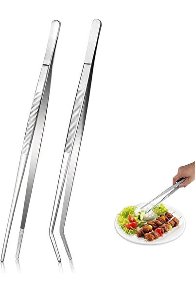 GENERAL Baborech Stainless Steel Cooking Tongs, 30Cm/12Inch, Silver, 2 Pieces