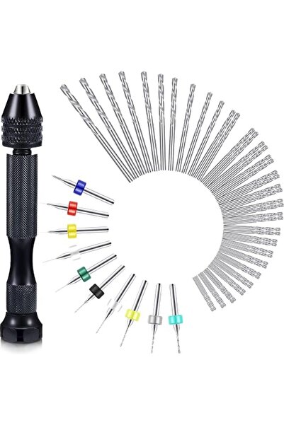 MUDDER 57 Pieces Hand Drill Bits Set, Pin Vise Hand Drill, 46 Pieces Micro Tw...