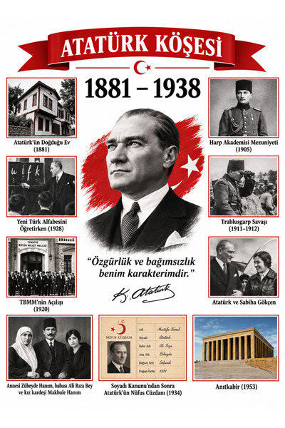 PRİME Concept Atatürk Köşesi Yeni Tasarım 50x70 cm vinil branda Koç stüdyo