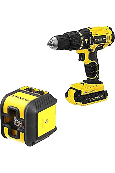 STANLEY SINCE 1913 Stanley Cordless Hammer Drill With Kit Box, 18V, 1.5Ah Li-...