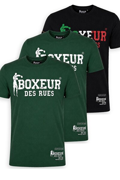Boxeur Des Rues Pachet de 3 tricouri bărbătești Boxeur des Rues: 2 x Verde în...