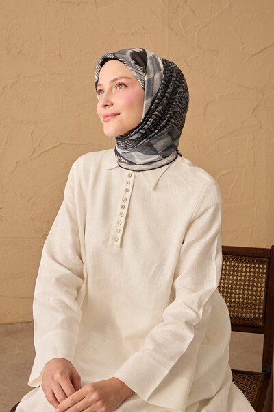 Silk Home Soft Eşarp Urban Patch Siyah