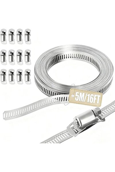 Generic 304 Stainless Steel Hose Clamp Roll, Cut-to-Fit Band, 12.5mm x 5m, Ru...