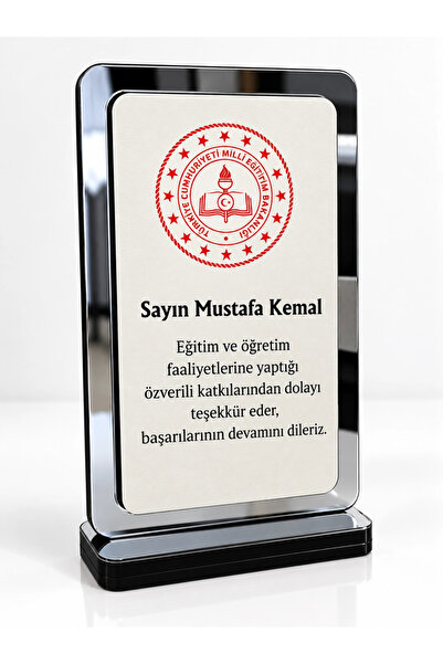 Kişiye Özel Plaket - Öğretmene Plaket - Mezuniyet Plaket ( Ahşap ve Gümüş Pleksi )