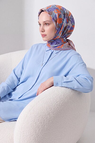Silk Home Soft Eşarp Painterly Floral Gök Mavi