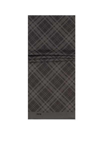 Aker Polyester Antrasit Şal 973 Ekose Desen
