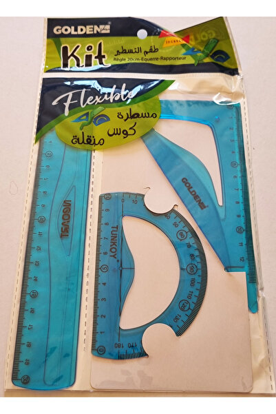 Modellino 3'lü Golden Kit Kırılmaz Esnek Flexible Cetvel Takımı