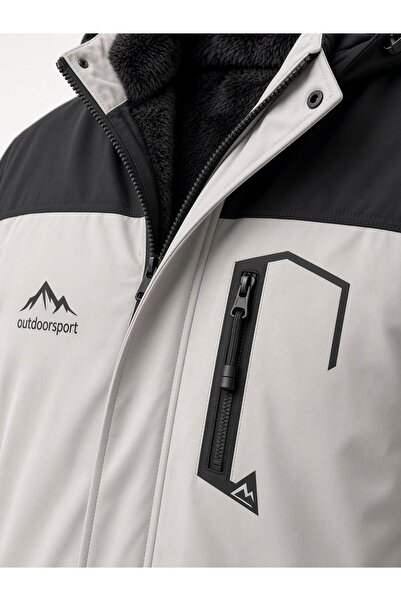 Oksit Tuc 1032 İçi Polar/Kürk Astarlı Su İtici Termal Softshell Erkek Mont - Soğuk Geçirmez Spor Kaban