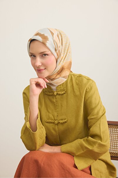Silk Home Soft Eşarp Urban Patch Taba