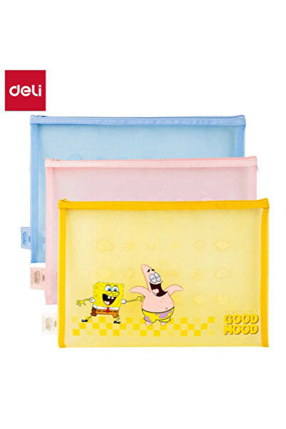 Deli Sünger Bob Lisanslı Kalem çantası / Belge çantası / Kalem kutusu A4 ebat...