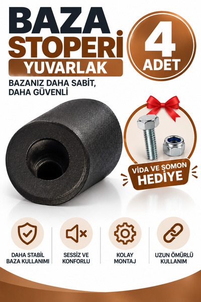 Dünya Sünger 2 Adet Yuvarlak Baza Stoperi – Baza Kapak Durdurucu Tampon, Darb...