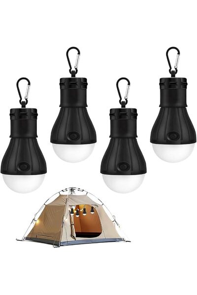 HASTHIP ® 4Pcs LED Bulb Lamps Waterproof Light Bulb Lamp with Carabiner Outdo...