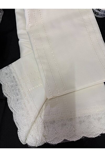 Çt Çeyizci Tekstil Lace Ecru Color Tablecloth with Scallop Edges 160X220Cm Lu...