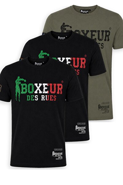 Boxeur Des Rues Pachet de 3 tricouri bărbătești Boxeur des Rues: 2 x Negru cu...