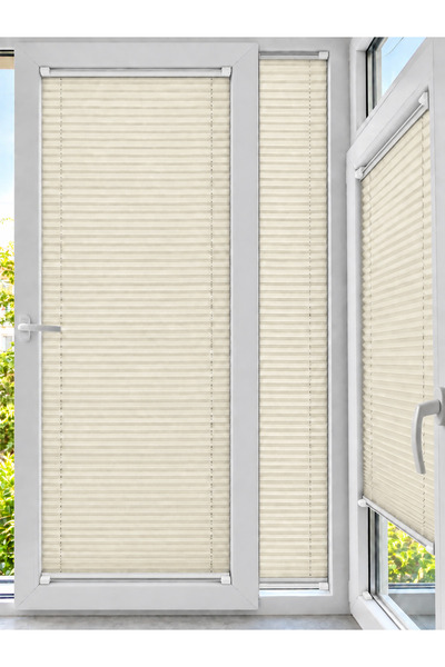 Lazura Vidalı Plise Katlanır Cam Balkon Perdesi - Ofis Perdesi - Mutfak Perde...