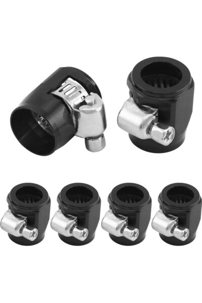 SYOSI 6 Pack 6AN Hose Finisher Clamp, Flexible Rubber Pipe Clamps with Screw ...