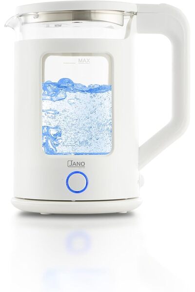 Janome Pin غلاية زجاجية كهربائية JANO بقوة 1500 واط مع غطاء بلاستيكي - مؤشر ل...