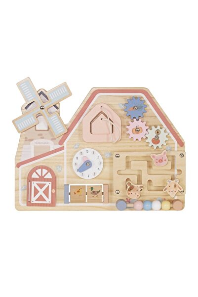 Moni Toys Wooden Montessori Board, Farmhouse, Mill+Wheels+Maze, 3 Years+