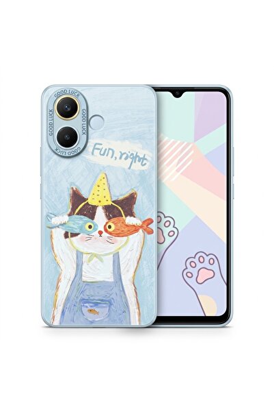 Nezih Case Vivo V60 Lite ile Uyumlu Kamera Korumalı Desenli Silikon Kılıf