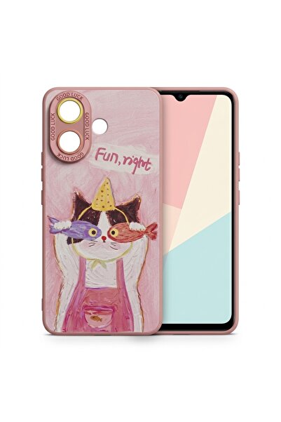 Nezih Case Vivo V60 Lite ile Uyumlu Kamera Korumalı Desenli Silikon Kılıf