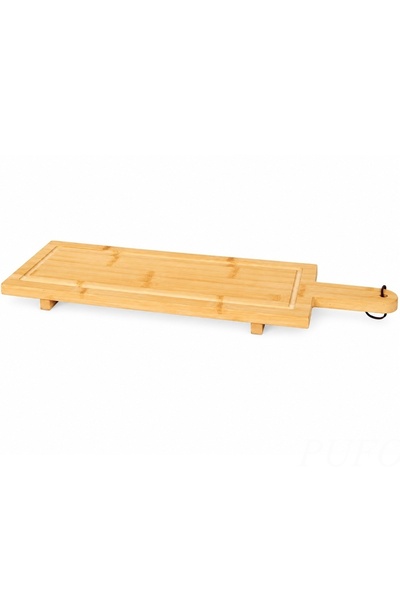 PUFO Bamboo serving tray with handle – decorative cutting board for cheeses, ...