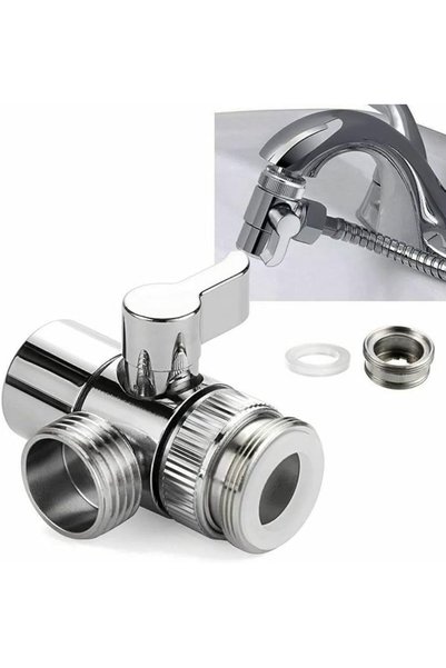 HASTHIP ® 3 Way Faucet Diverter Brass with Switch Universal Faucet Tap Divert...