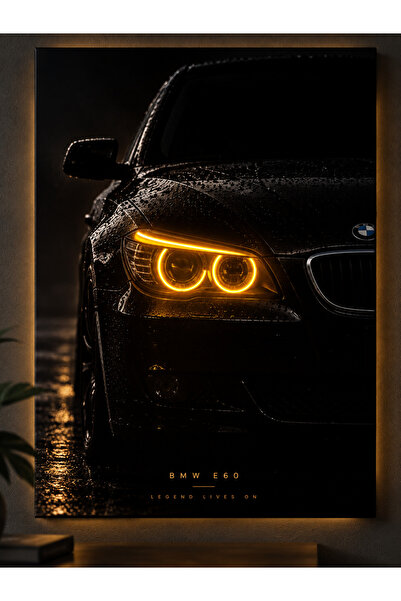 Genel Markalar Neon LED Işıklı Otomobil Kanvas Tablo – BMW E60 Neon Led Dekor...