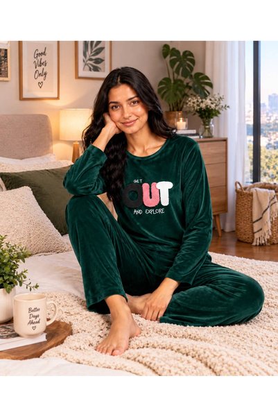 SUNZER HOMEWEAR Charme Winter Velvet Pajama Set