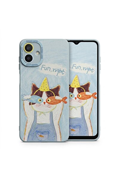Nezih Case Samsung Galaxy A07 ile Uyumlu Kamera Korumalı Desenli Silikon Kılıf