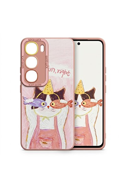 Nezih Case Vivo V50 Lite ile Uyumlu Kamera Korumalı Desenli Silikon Kılıf