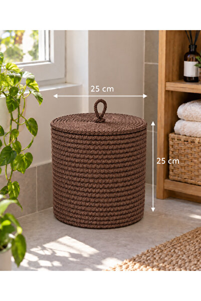 EGE ÖRGÜM Jute Straw Look Handmade Decorative Storage Basket 25X25 cm – Woven...